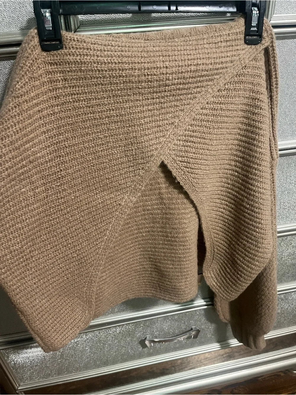 Elan Camel Cowl Neck Ribbed Sweater - Picture 8 of 9